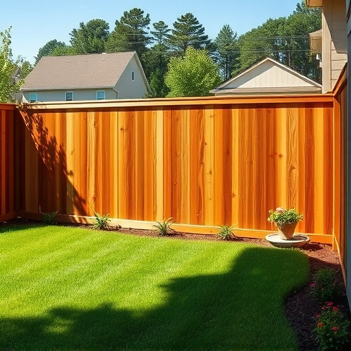 Completed wooden privacy fence installation in Cohutta GA, showcasing craftsmanship and a serene backyard setting.