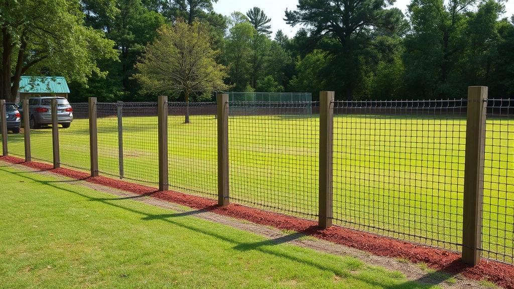 Fencing in Trenton, GA with a scenic view of rolling hills and trees in the background.