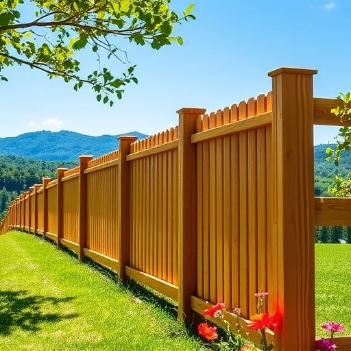 Beautiful wooden fence amidst vibrant wildflowers and lush Georgia mountains under a clear blue sky in Cohutta.