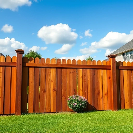 Completed wooden fence installation in Menlo, GA, showcasing rich brown tones and lush green surroundings.