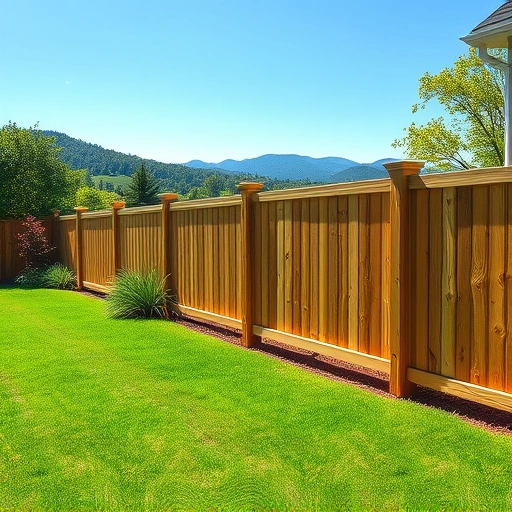 Completed wooden fence installation in Lookout Mountain GA, showcasing craftsmanship in a serene backyard setting.