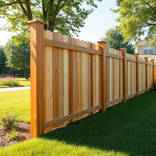 Completed wooden fencing installation in Chattanooga TN, showcasing craftsmanship in a serene suburban setting.