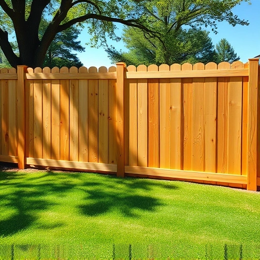 Completed fence repair in Cohutta GA with smooth wooden panels, lush lawn, and vibrant garden.
