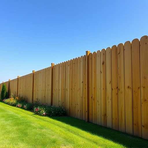 Completed wooden fence installation in Cartersville GA with smooth finish and vibrant garden backdrop.