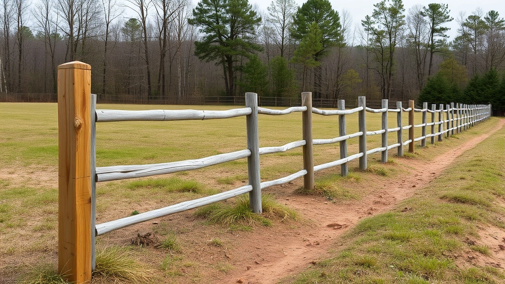 Fence Post Setting projects in Cohutta, GA showcasing wooden posts and scenic landscape.