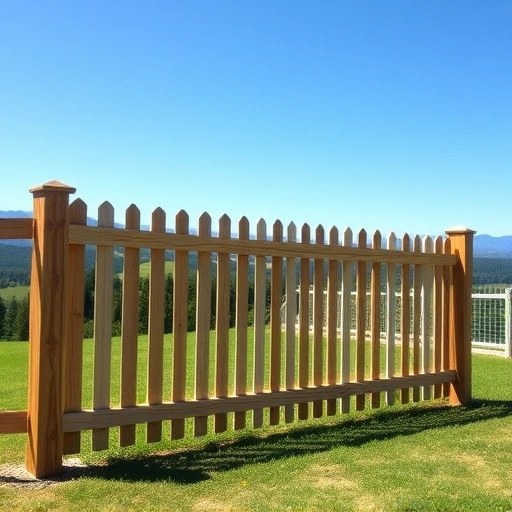 Completed wooden or vinyl fencing project in Cohutta GA, featuring lush greenery and a serene landscape backdrop.