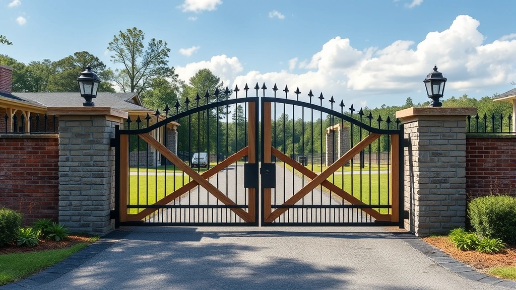 Gate Installation project in Cohutta GA showcasing a beautifully designed wooden gate with metal accents