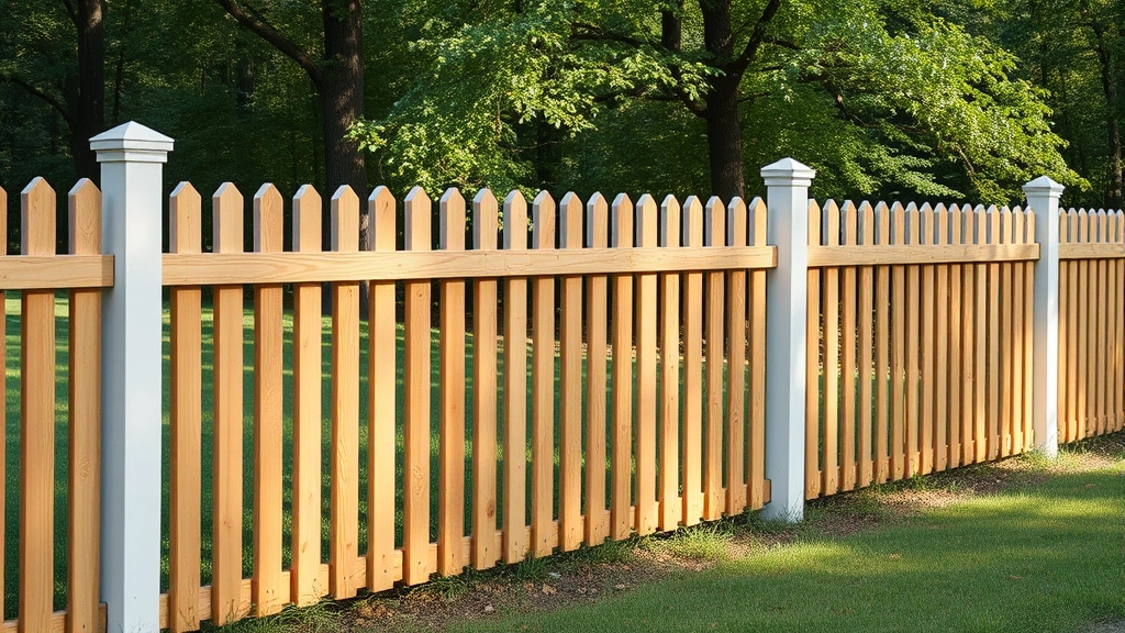 Fencing in Henagar, AL with a scenic view of trees and a clear sky.