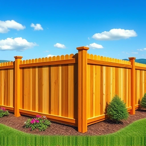 Completed wood fence installation in Cohutta GA with rich wood tones, lush lawn, and vibrant flowers.