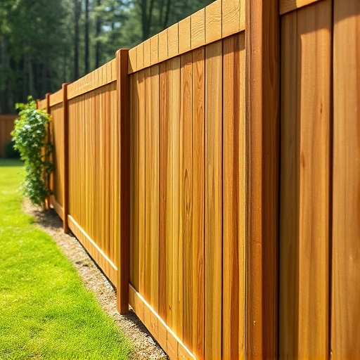 Freshly treated wooden fence in Cohutta GA with glossy finish, vibrant yard, and serene wooded background.