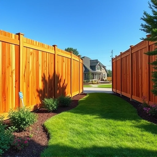 Completed wooden privacy fence in Jasper GA surrounded by lush grass and vibrant landscaping under a clear sky