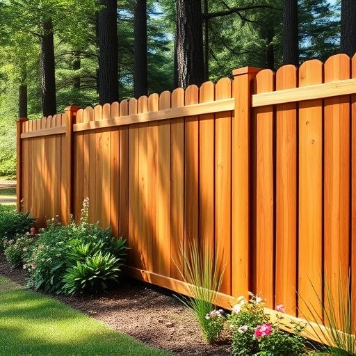 Beautiful wooden fence installation in Rocky Face GA, surrounded by vibrant plants and serene natural landscape.