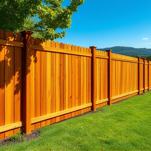 Beautiful wooden fence installation in Fort Payne AL, showcasing craftsmanship amidst lush greenery and rolling hills.