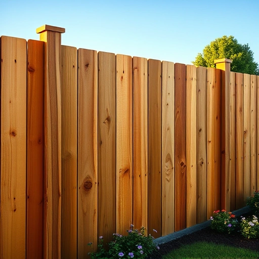Completed wooden fence installation in Attalla AL with rich textures, lush lawn, and clear blue sky.