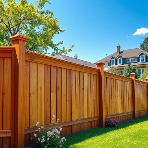 Sturdy wooden fence in Ringgold GA blends with lush landscape, showcasing durability and elegant craftsmanship.