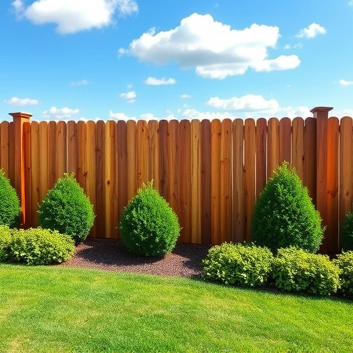 Completed wooden fence installation in Rock Spring GA with rich brown tones and lush green landscaping.