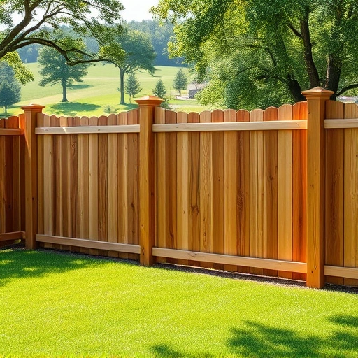 Beautiful wooden fence installation in Jasper GA surrounded by lush green lawn and serene Georgia landscape.