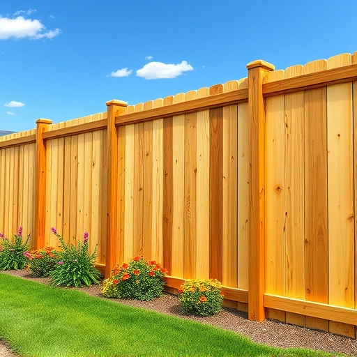 Completed wooden fence installation in Dalton GA, showcasing craftsmanship, vibrant landscape, and serene blue sky.