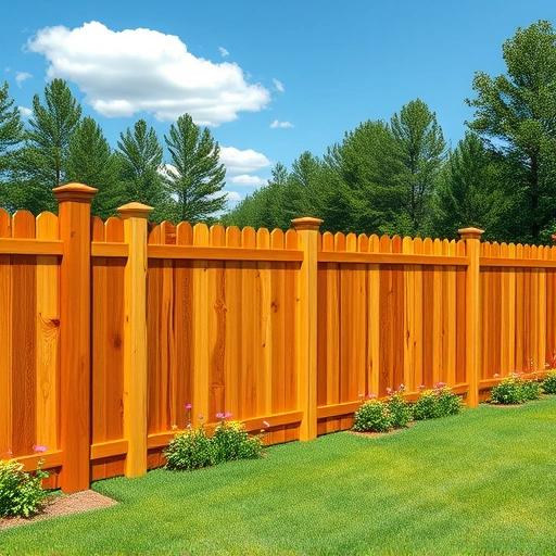 Completed wooden fencing installation in Fort Payne AL, showcasing craftsmanship amidst a vibrant landscape.