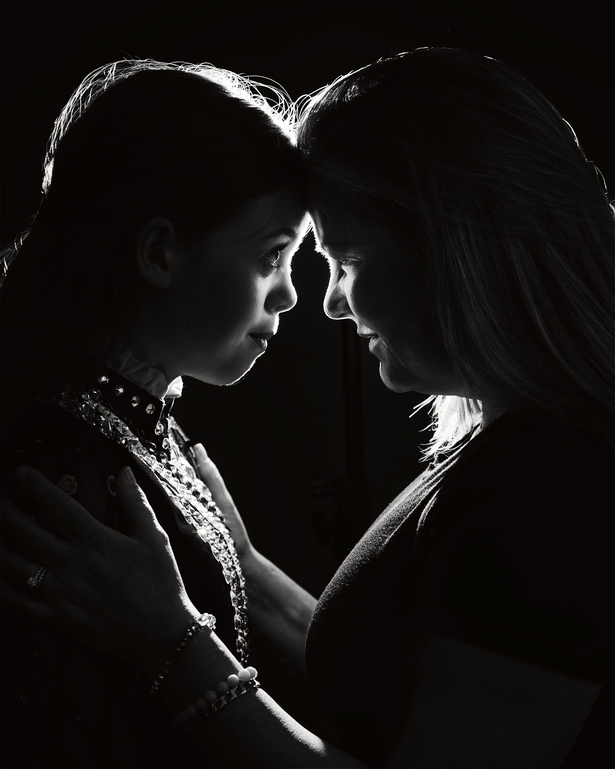 Fine art family portrait of mother and daughter in Vancouver studio