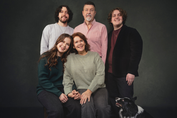 Multi-generational family portrait photographed in studio lighting in Surrey BC Multi-generational family portrait photographed in studio lighting in Surrey BC