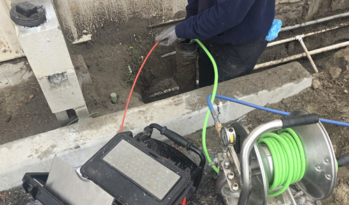 Hydro jetting service clearing clogged drain line in Coachella Valley