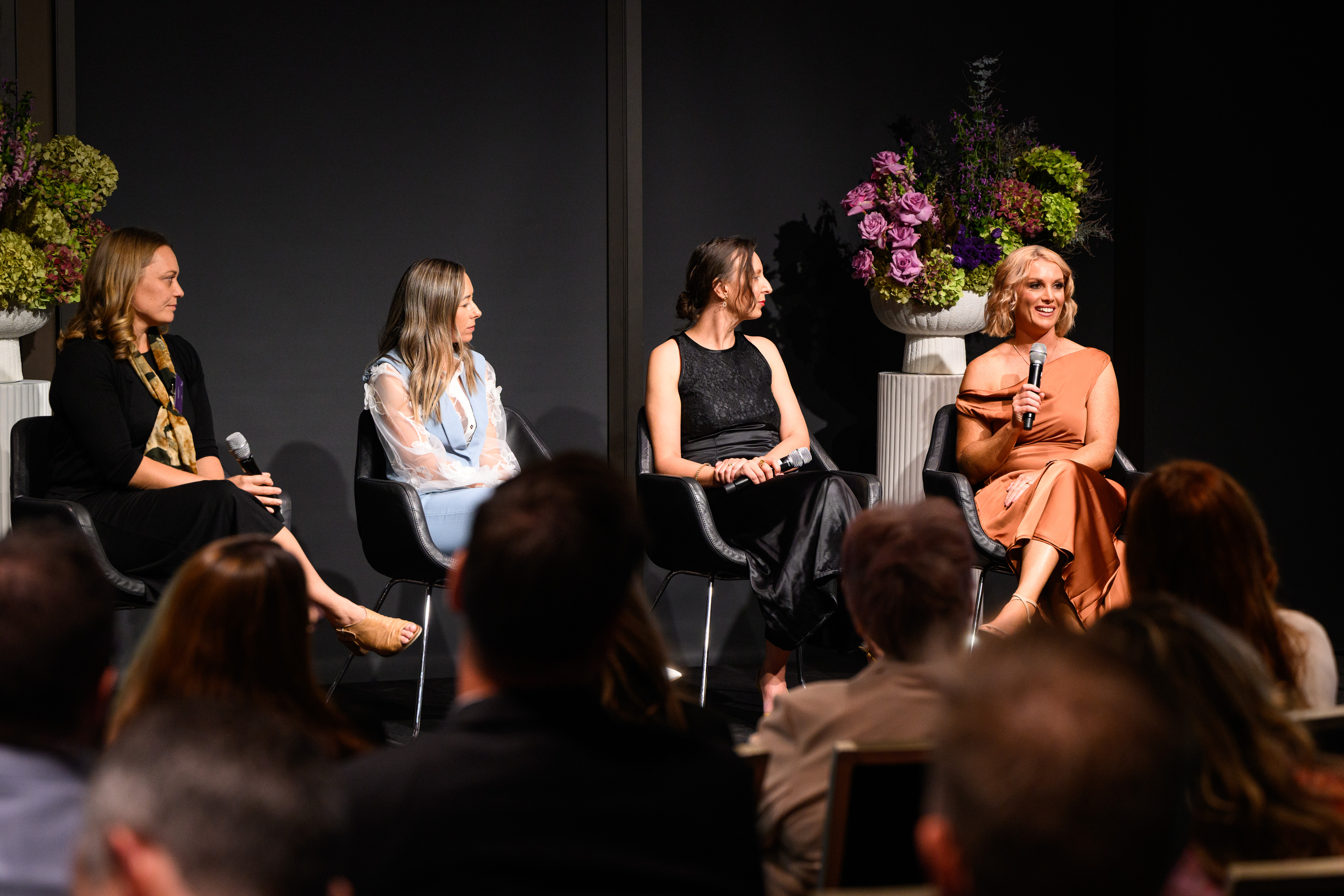 Emma Spartalis on stage panel