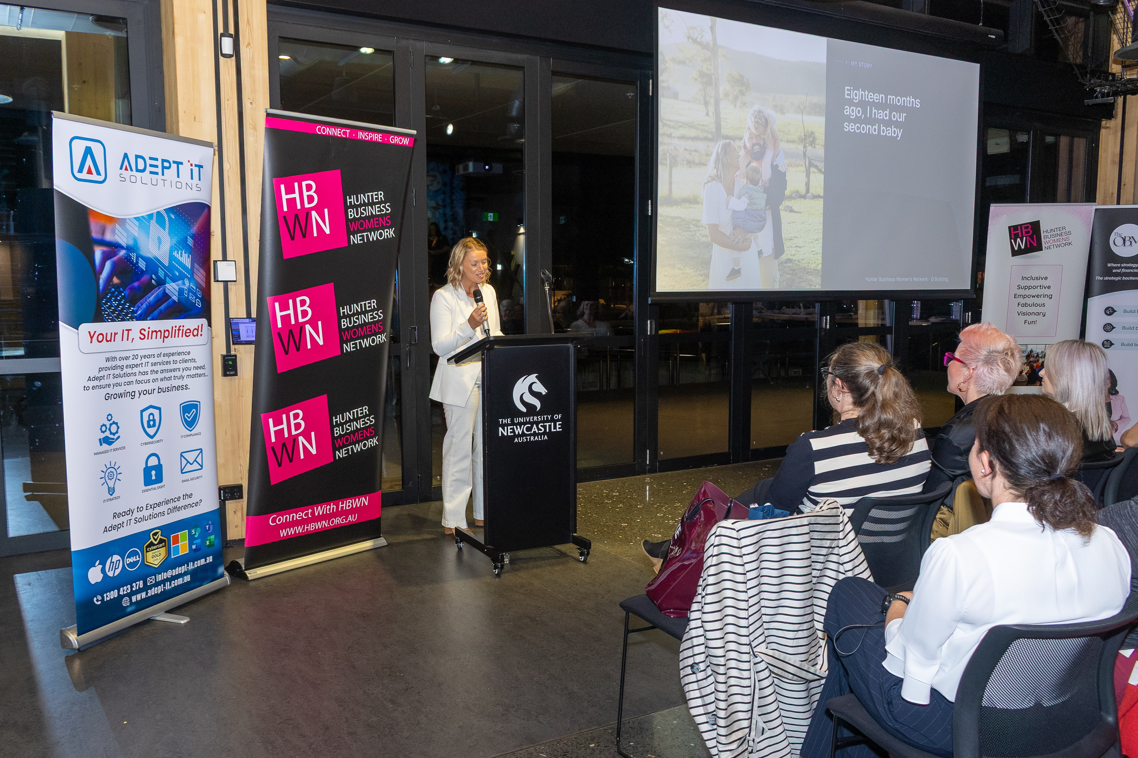 Emma Spartalis speaking on stage