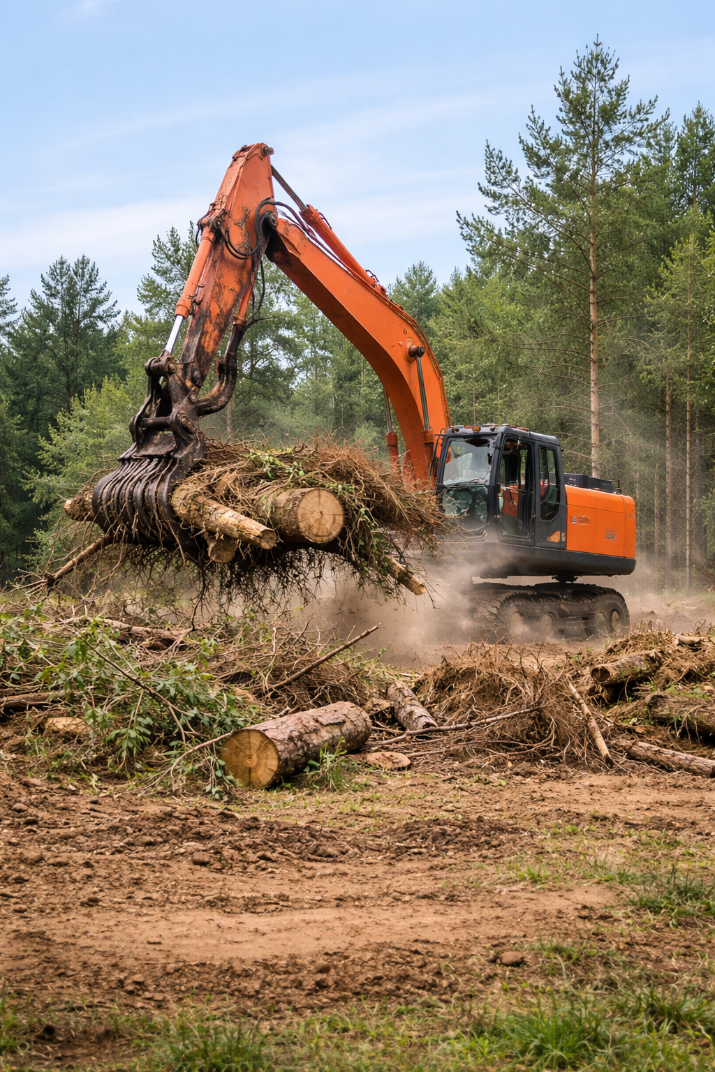 Land clearing service by AXX Excavation