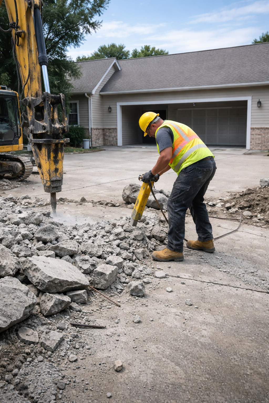 Concrete removal service by AXX Excavation