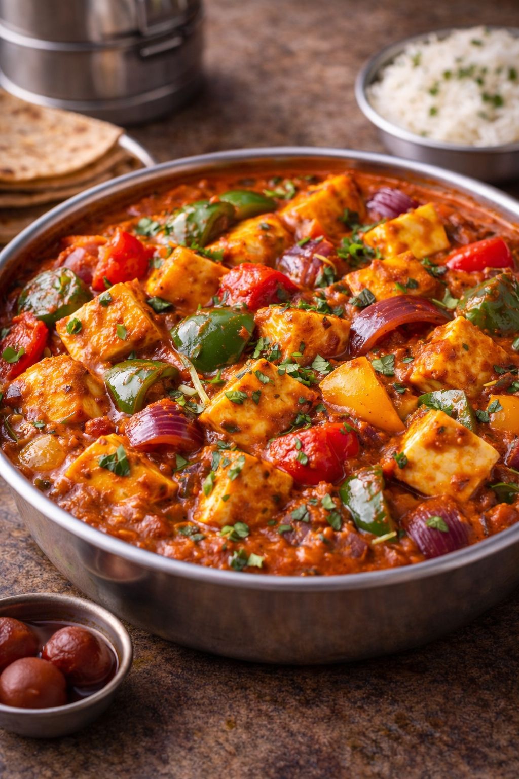 Home-style Punjabi sabzi and roti prepared fresh