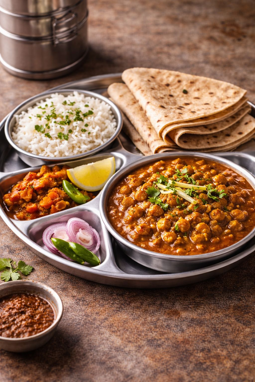 Daily veg tiffin prepared for delivery