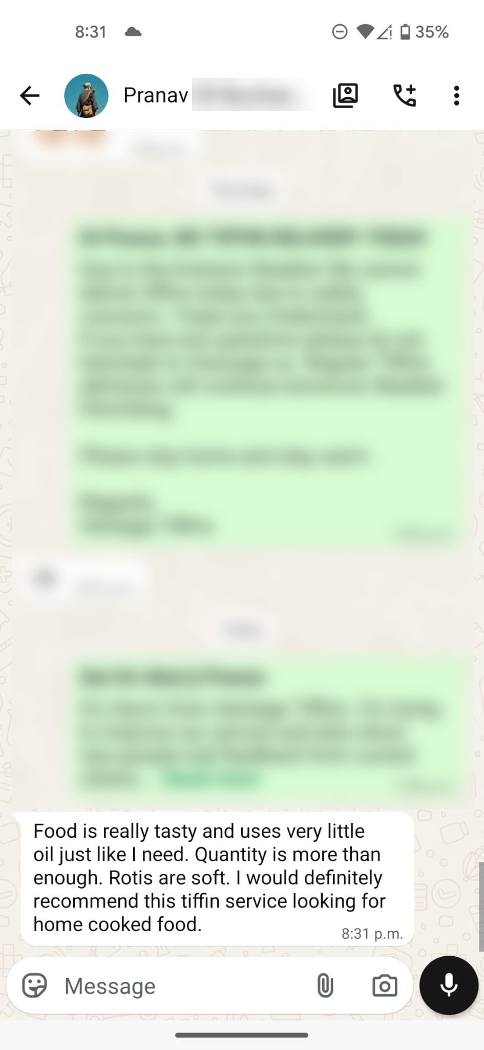 Heritage Tiffins review screenshot