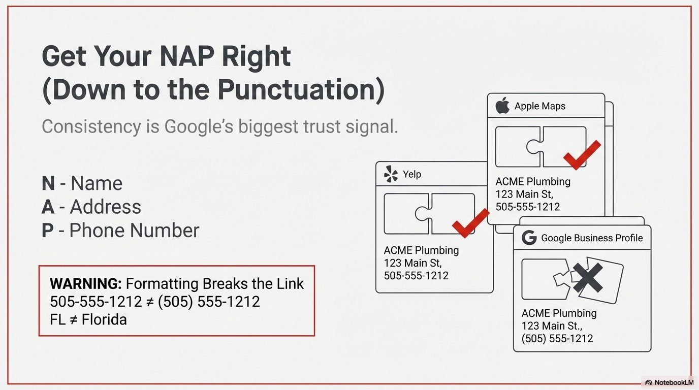 NAP must be consistent across platforms