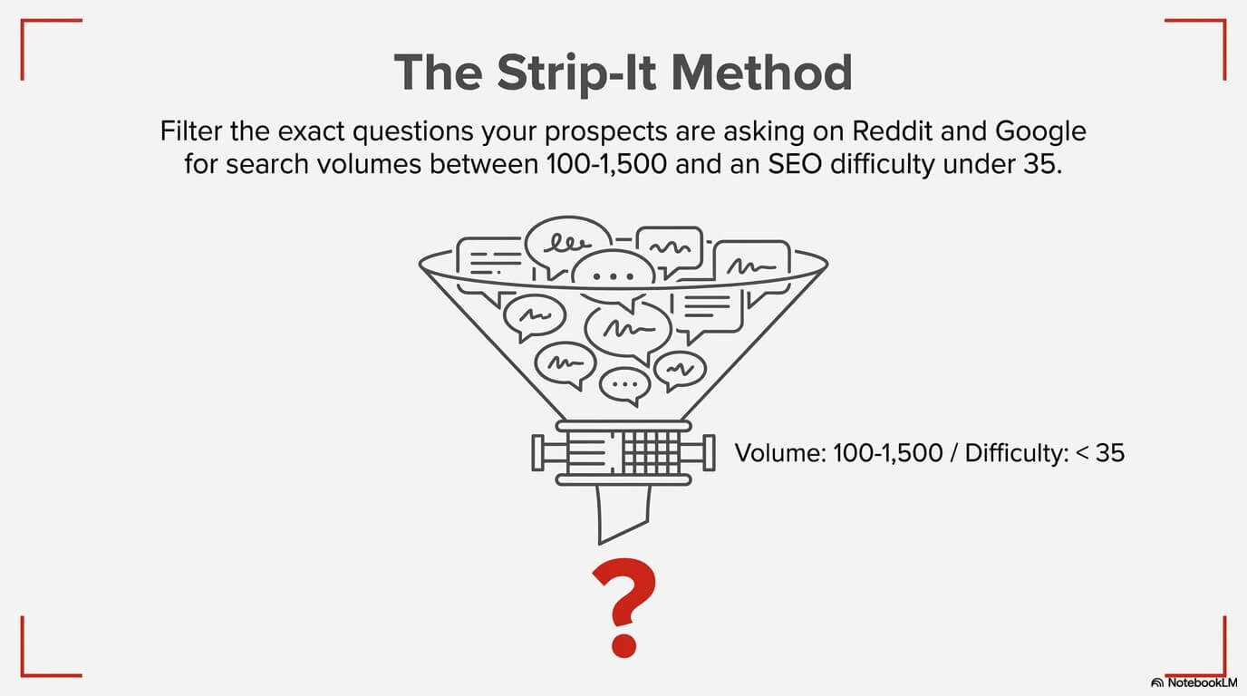 Minimal illustration demonstrating how to find the right keywords and what to rank for.