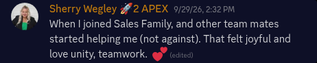 Original Sales Family member testimonial screenshot 9