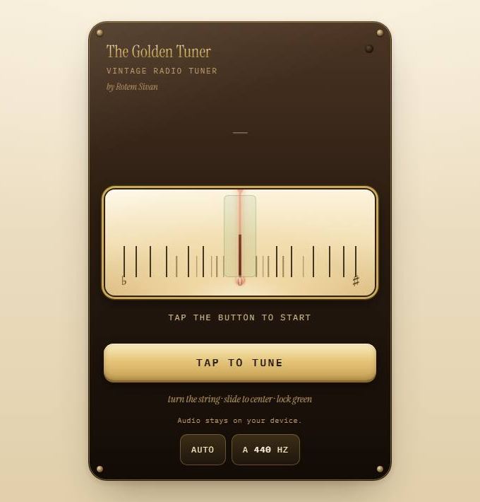 Screenshot of The Golden Tuner