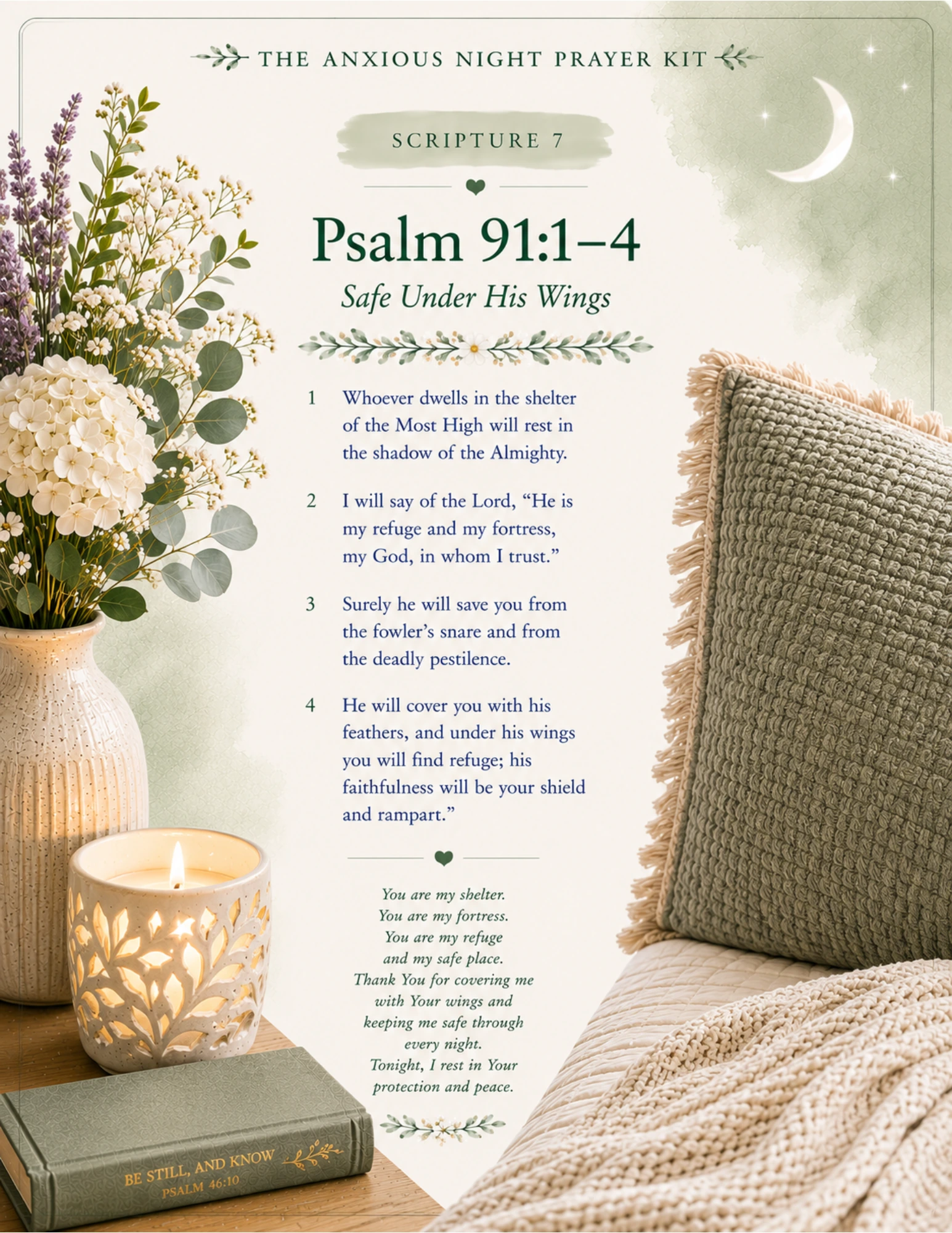 Preview pages from The Anxious Night Prayer Kit