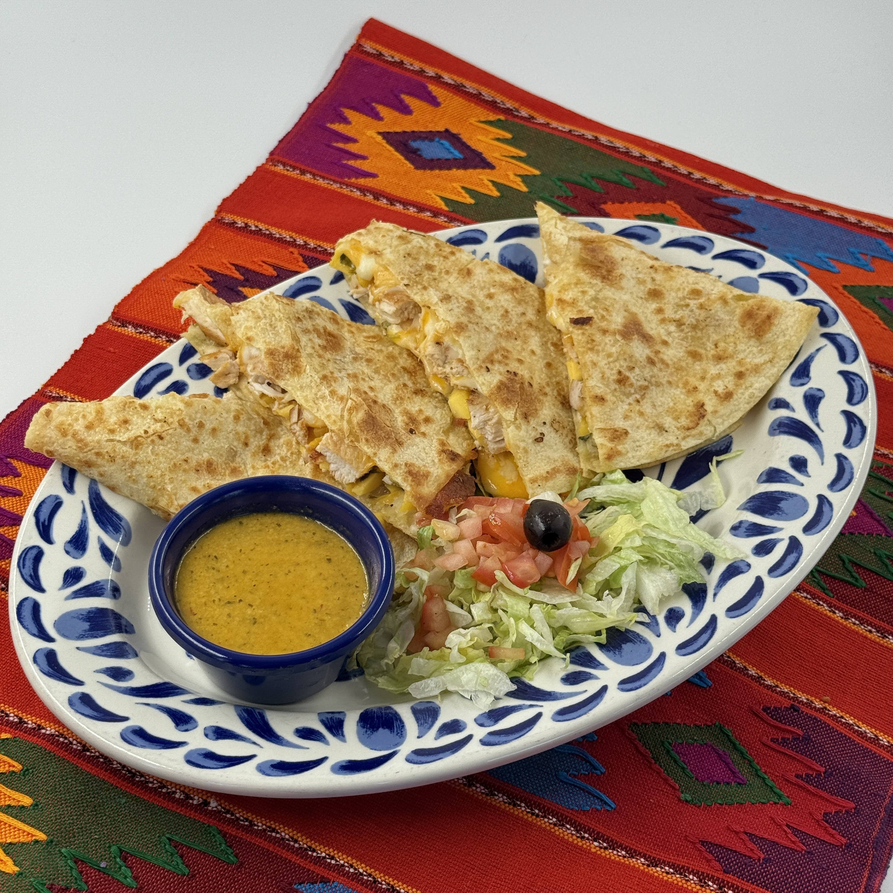 Grilled chicken and mango quesadilla Grilled chicken and mango quesadilla