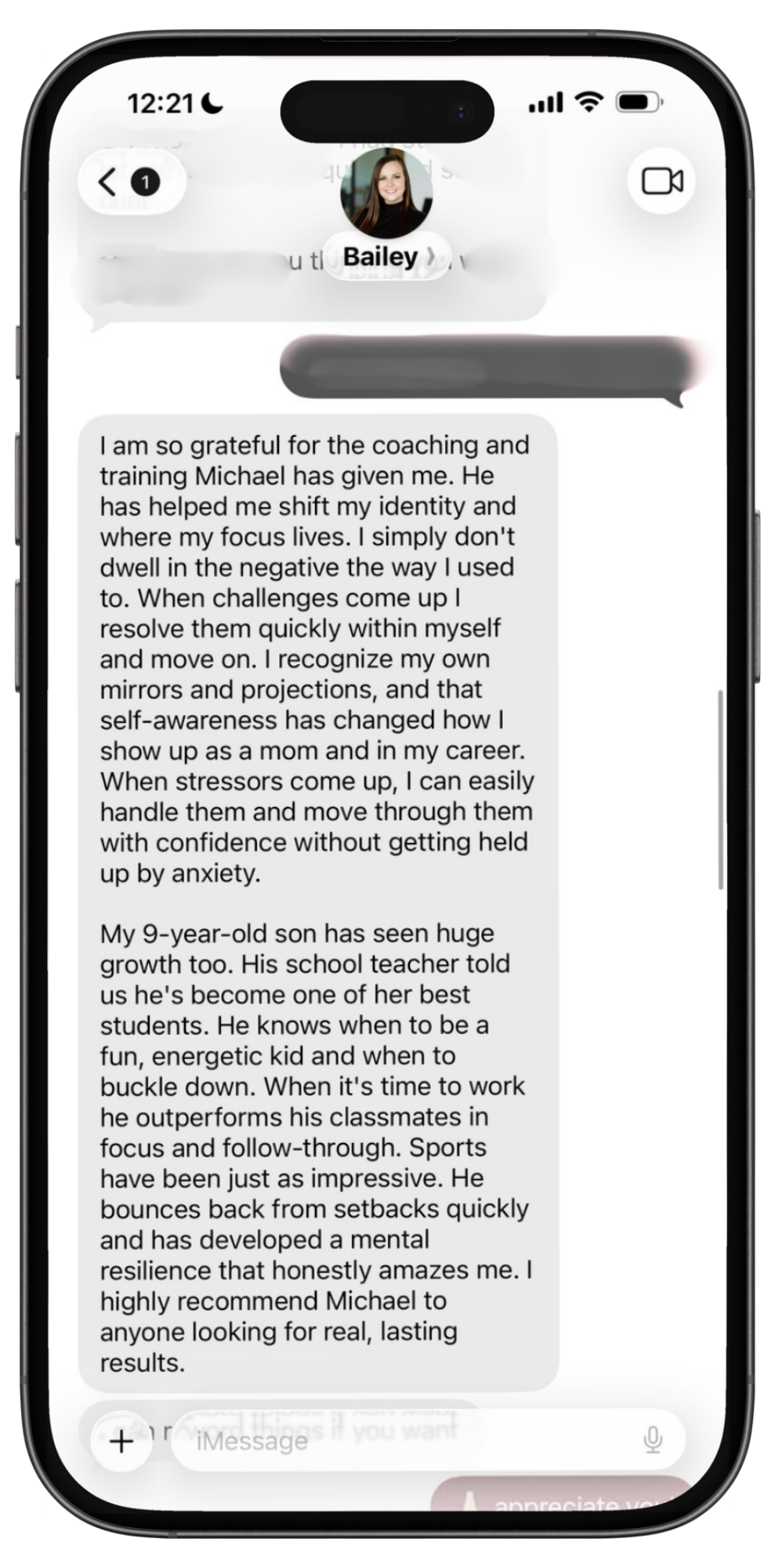 Testimonial from Bailey