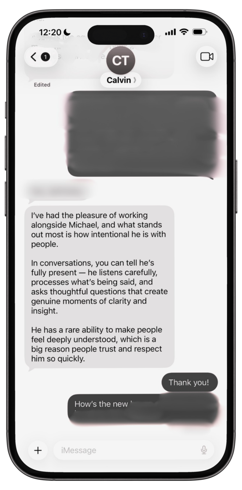 Testimonial from Calvin