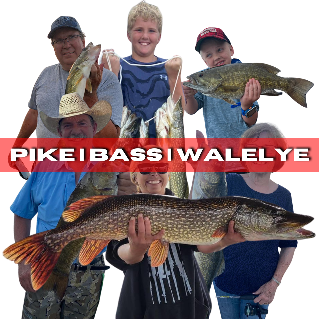 Garrison Pike, bass, and walleye
