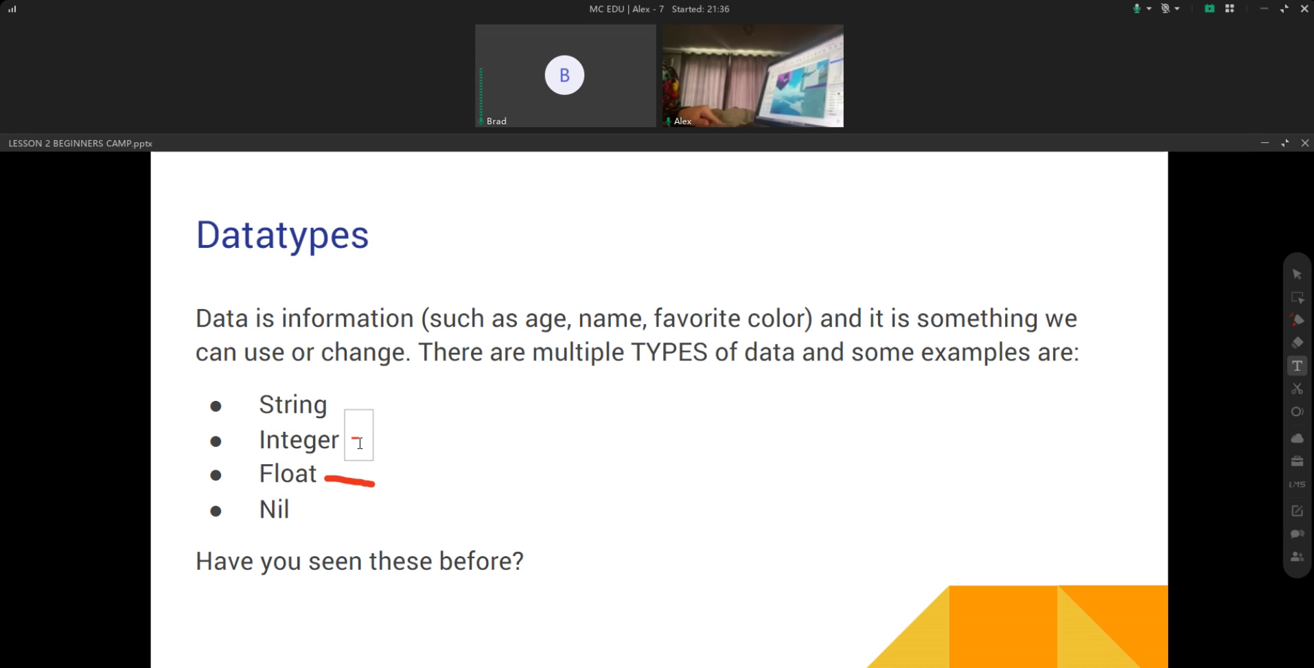 Live online coding lesson with a SOL Coding tutor