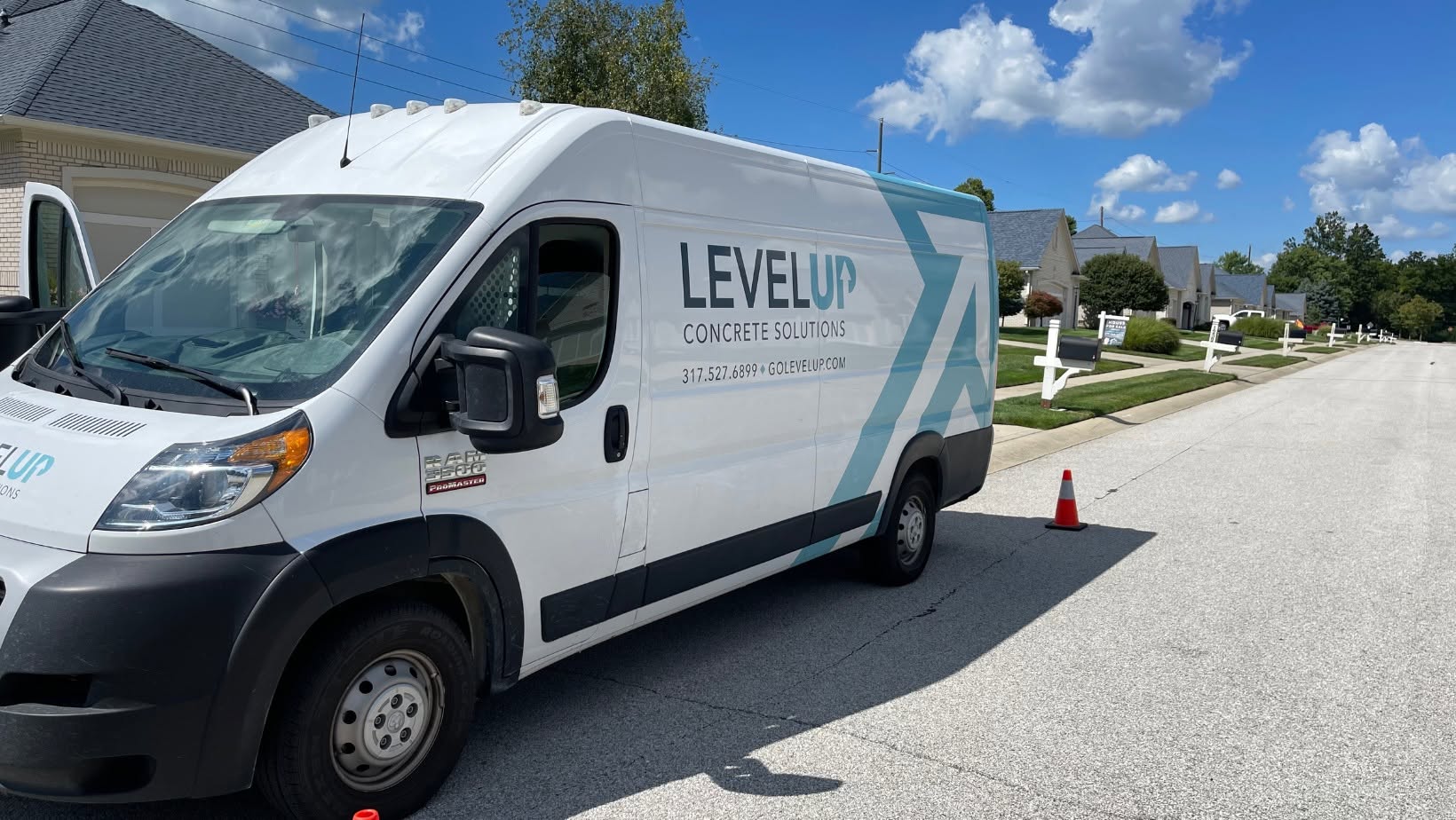 LevelUp Concrete branded van