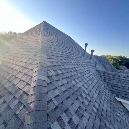 Completed shingle roof replacement on a Tulsa-area home