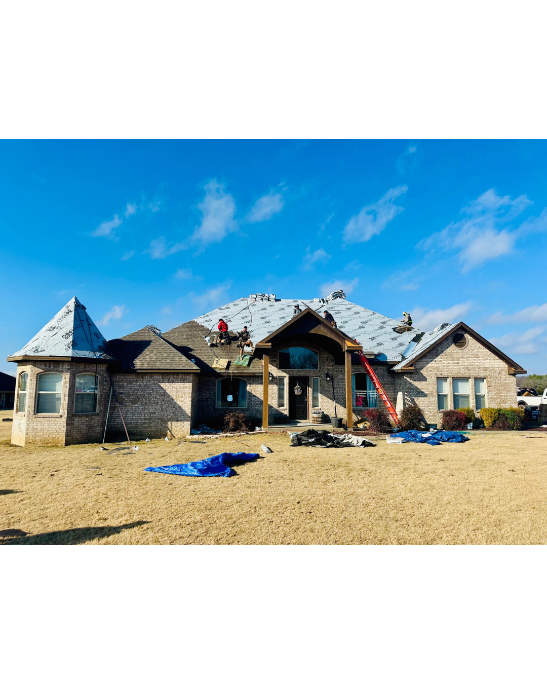 E2 Roof Co. documenting storm damage for an insurance claim