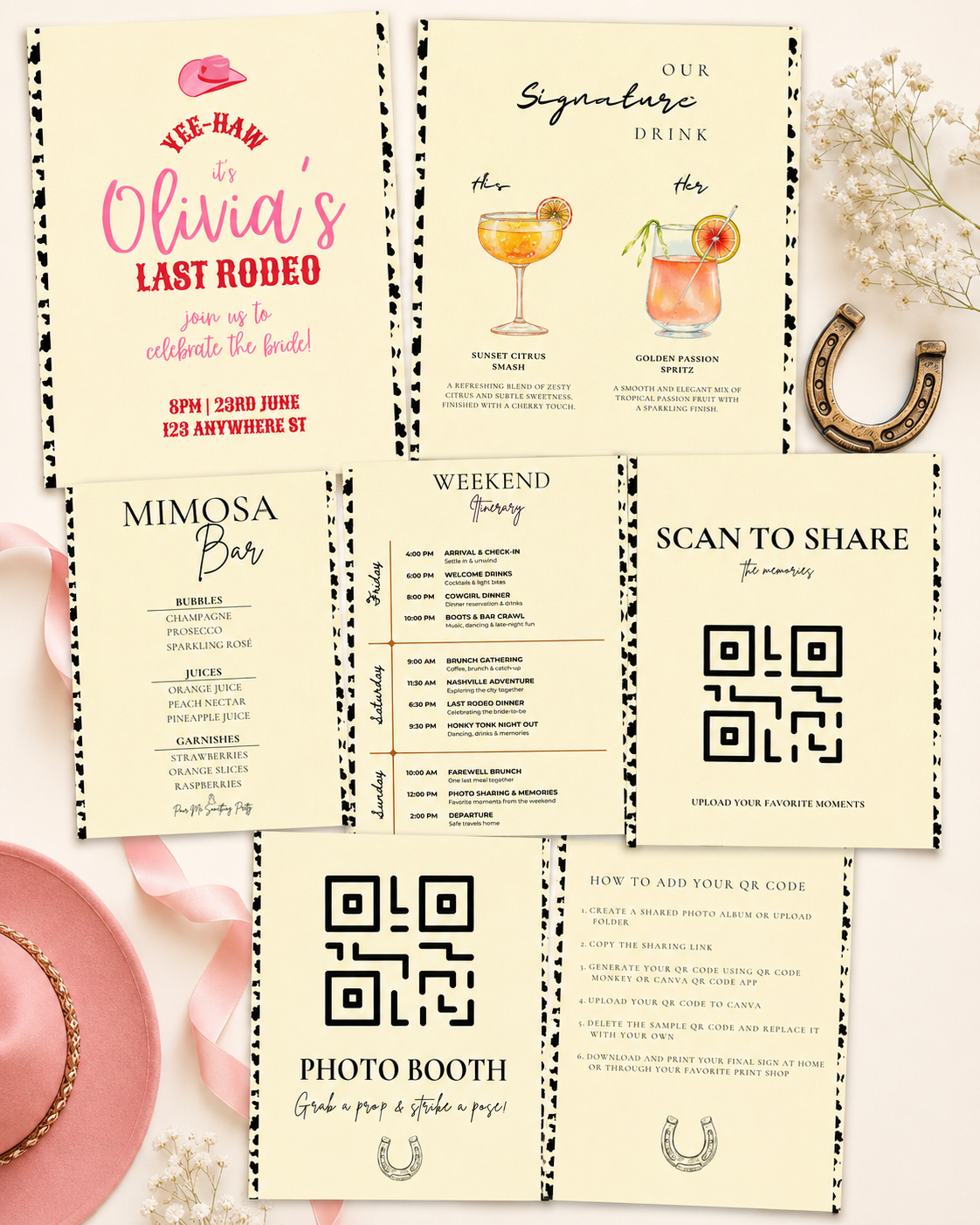 Western Bachelorette Canva Mockup