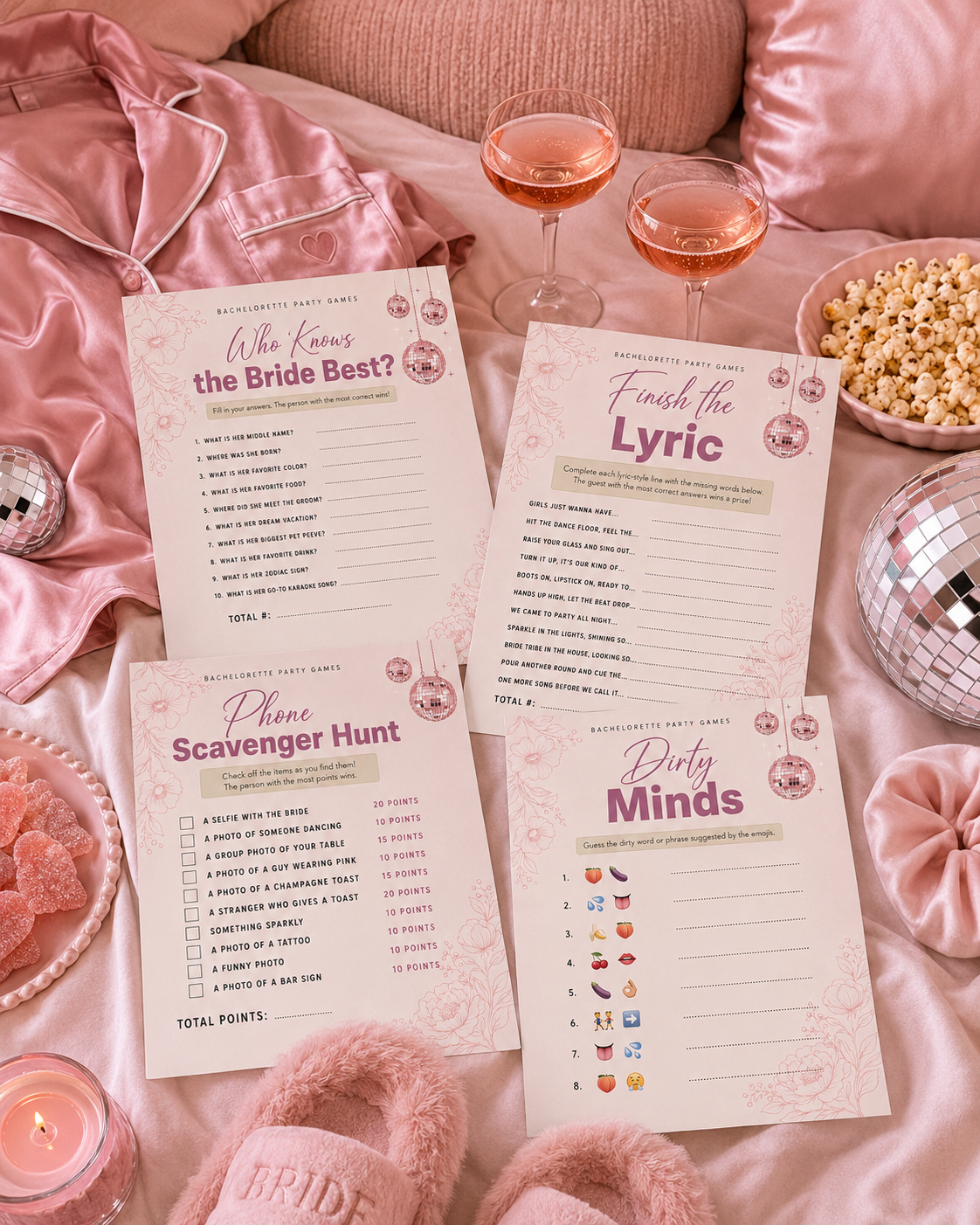 Clipboard bachelorette party game mockup