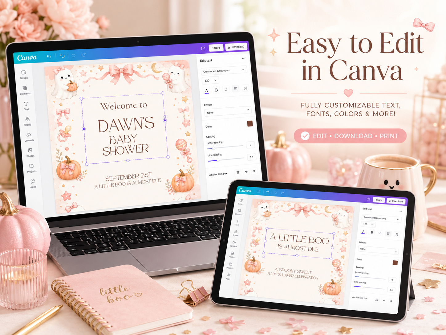 Baby Shower Activity Cards Mockup