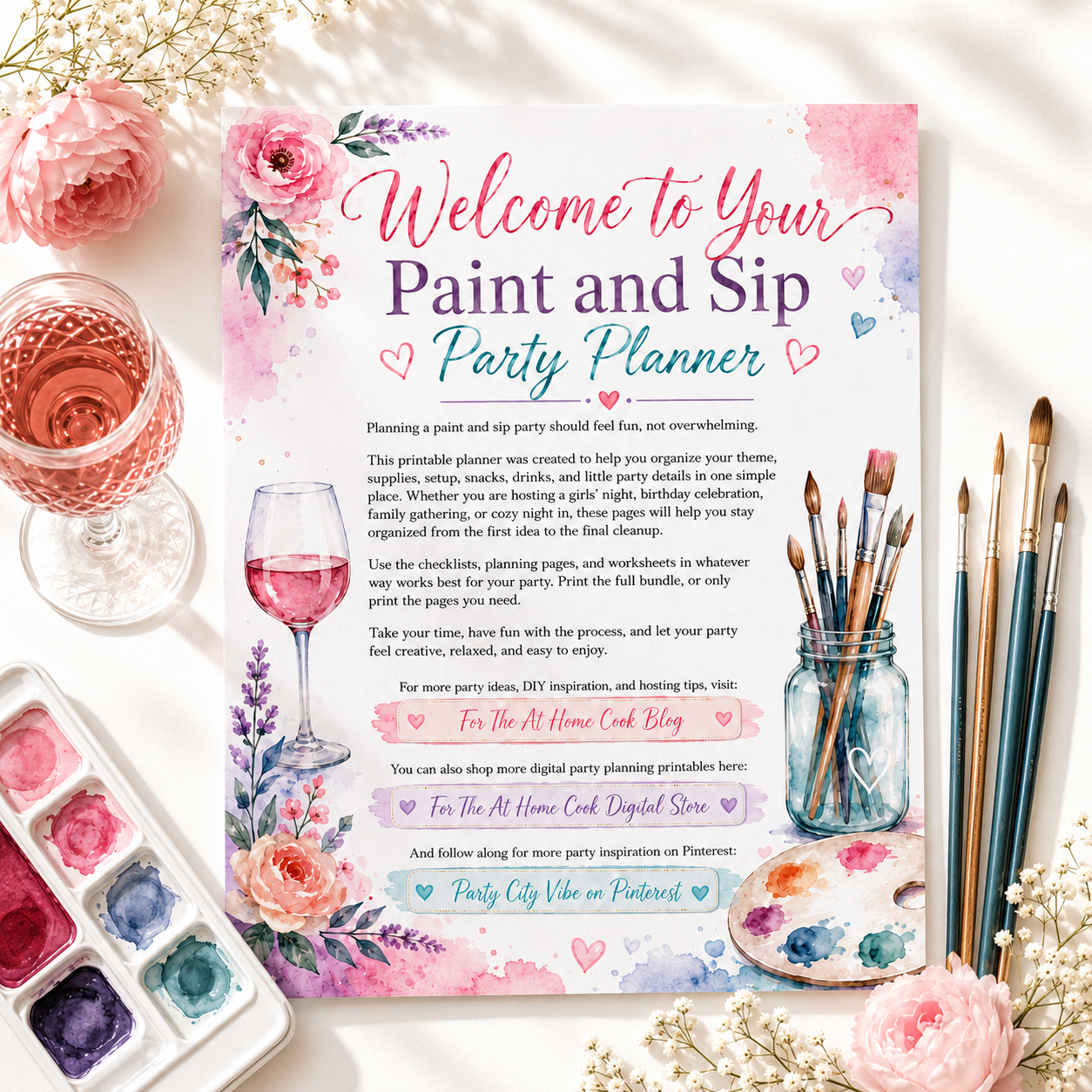 Paint and Sip Party Planner Printable Bundle
